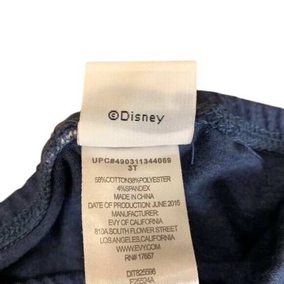 Disney Solid Blue Leggings Cotton Polyester Blend Size Girl Toddler 3T - Picture 3 of 4